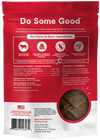 Back view of Open Farm Dehydrated Beef Dog Treats bag with ingredients and ethical sourcing.