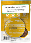 Detailed transparency on sourcing for Open Farm Dehydrated Chicken Dog Treats.