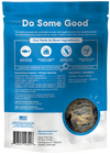 Back view of Open Farm Dehydrated Cod Skins Dog Treats bag with detailed ingredients and sourcing.