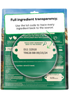 Back of the bag displaying Open Farm’s 100% transparency policy, ensuring that all ingredients are fully traceable for the ultimate pet owner peace of mind.