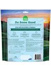 Back of Open Farm Goodbowl Grass-Fed Beef Freeze Dried Topper package, detailing nutritional facts, six simple ingredients, and feeding instructions.