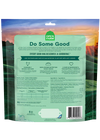 Back of Open Farm Goodbowl Harvest Chicken Freeze Dried Topper package, displaying detailed nutritional information and six simple ingredients.