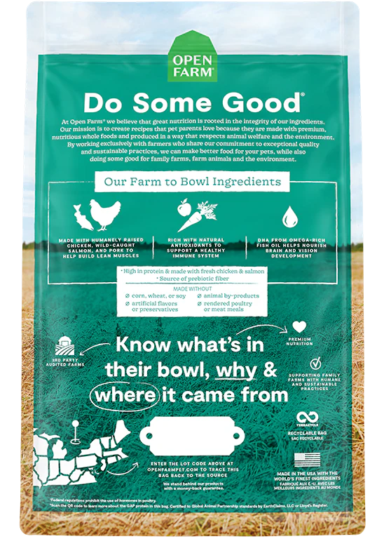 An image showing the back of the bag, providing nutritional information and ingredient details.