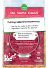 A close-up image of the transparency section on the back of the bag, emphasizing Open Farmâs commitment to responsible sourcing and ingredient integrity.