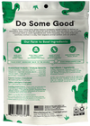 Back of Open Farm Turkey Jerky Strips bag detailing ingredients and eco-friendly packaging.