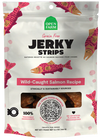 Front view of Open Farm Grain-Free Wild-Caught Salmon Jerky Strips showcasing wild-caught salmon.