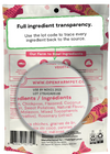 Close-up of transparency details showing traceable, responsibly sourced salmon on the back.