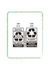 Image of the recycling logo on the Open Farm Air-Dried Surf & Turf Dog Food bag, highlighting the brand's commitment to sustainable and eco-friendly packaging practices.