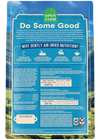 Back view of the Open Farm Air-Dried Surf & Turf Dog Food bag, showing the full ingredient list and product benefits to ensure transparency and quality.