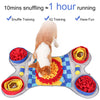 Infographic showcasing how 15 minutes of interactive sniffing on the Pawz N Dogz Challenger Bone Snuffle Mat equals one hour of walking, providing mental exercise and reducing boredom.