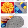 Detailed close-up highlighting the four puzzle types, fleece rolls, slow feeder bowls, and anti-slip bottom of the Pawz N Dogz Challenger Bone Snuffle Mat for advanced dog enrichment.