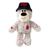 Image of the grey KONG Day Wild Knots Bear 2025 featuring the commemorative KONG Day bucket hat, embroidered patch, minimal stuffing, and strong rope skeleton inside for durability during tugging, shaking, and chewing.