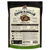 Back of Red Barn Chew-a-Bull Toad multi-pack packaging, featuring nutritional facts, ingredient transparency, and oral care benefits.