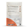 A detailed view of the ingredients and feeding guidelines, highlighting natural ingredients, probiotics, and grain-free formula.