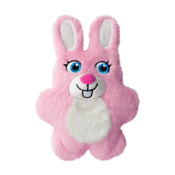 KONG Snuzzles Kiddos bunny toy with full-body squeaker and soft plush fabric for interactive play and soothing comfort.