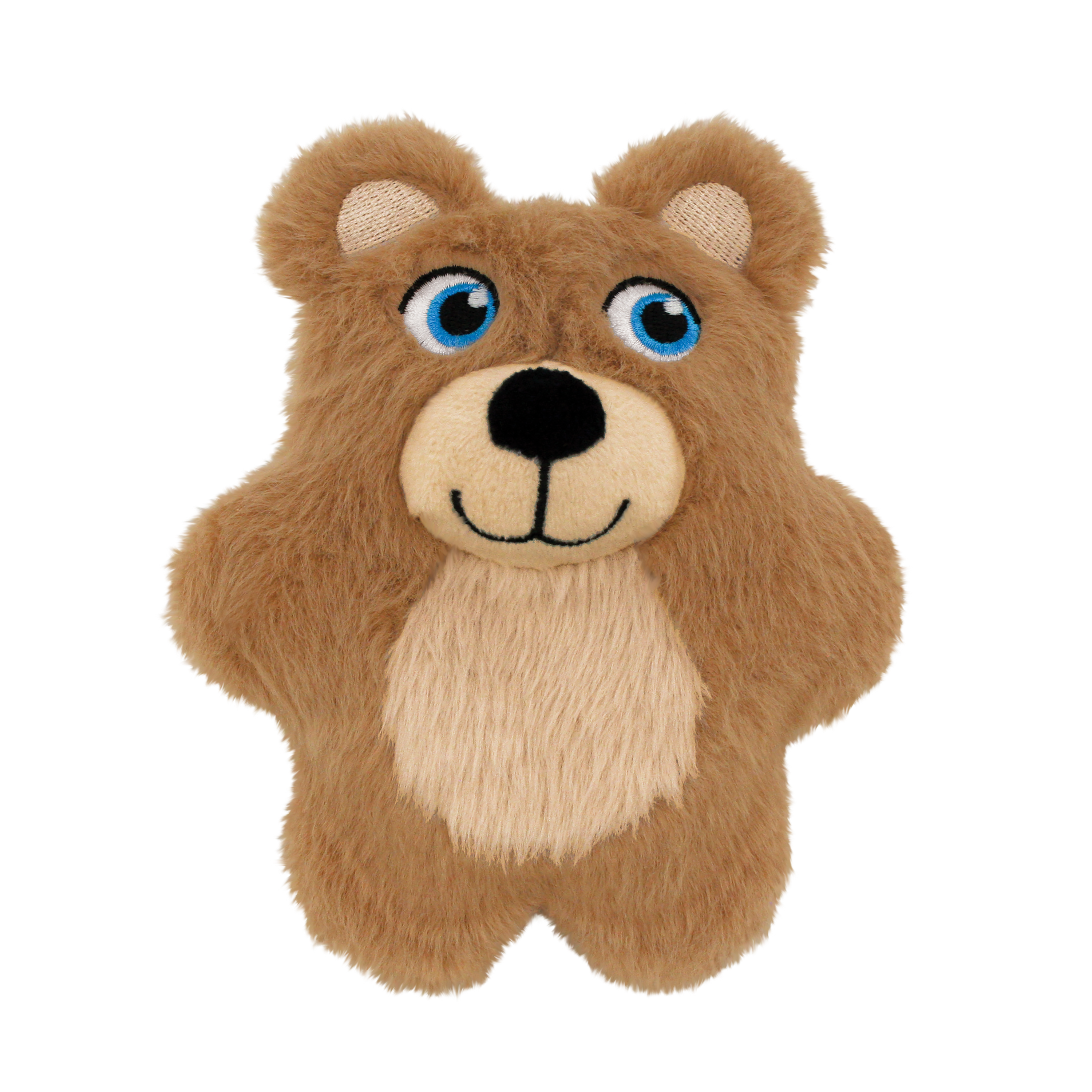 KONG Snuzzles Kiddos teddy bear toy with flat design and cuddly texture, perfect for gentle play and anxiety relief.