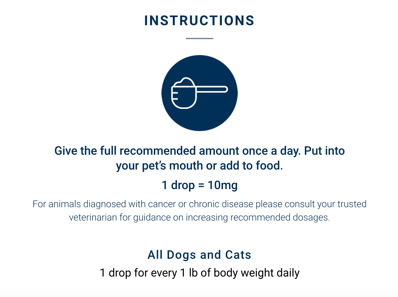 Adored Beast Chaga Mushrooms: Bottle with instructions for use, advising to add to pet's food for easy incorporation into their diet