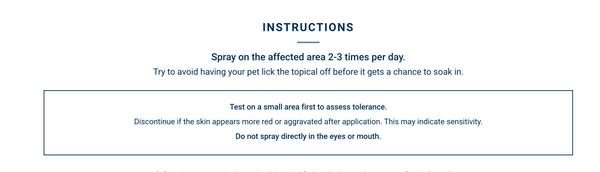 Adored Beast Oopsies & Owies: Image demonstrating proper application of the soothing spray for pet skin care.
