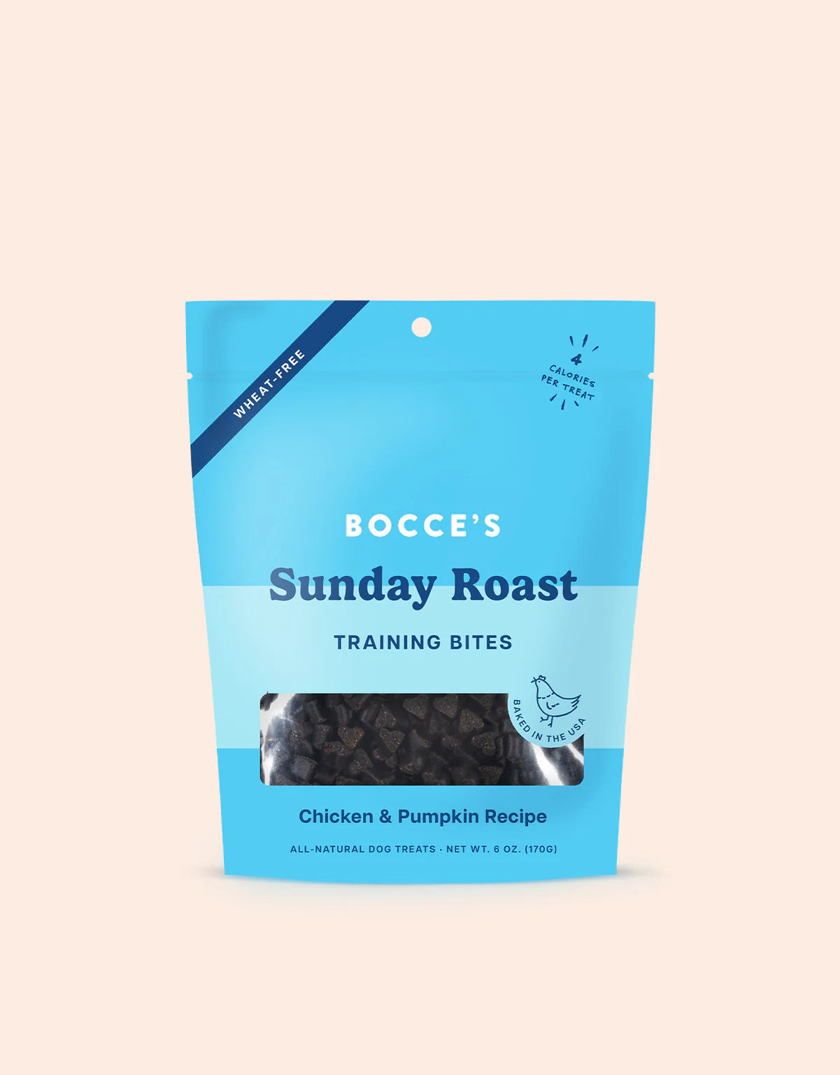 Bag of Bocce's Bakery Training Treats - Sunday Roast with savoury chicken and pumpkin flavours.