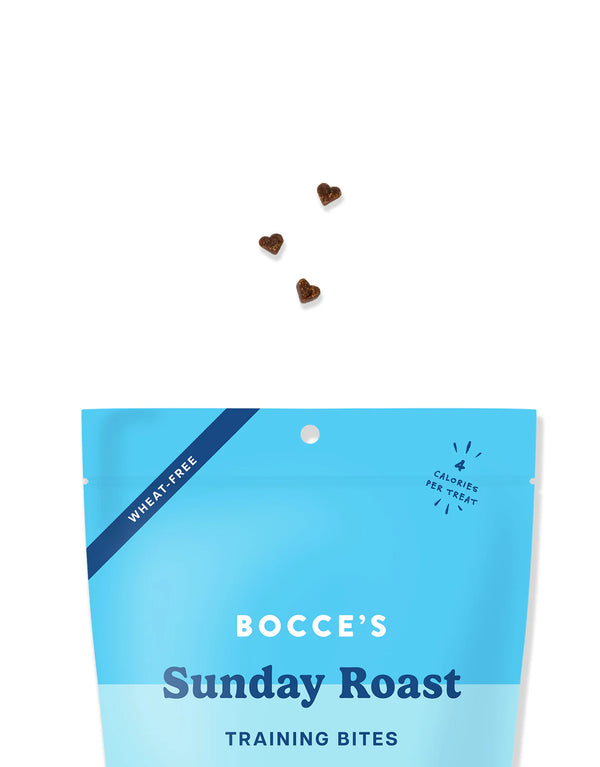 Bite-sized Bocce's Bakery Training Treats - Sunday Roast with savoury chicken and pumpkin flavours.