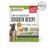 Front view of The Honest Kitchen - Dehydrated Dog Food - Limited Ingredient Chicken, 10 lb box, emphasizing simple, high-quality ingredients.
