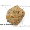 A detailed close-up of The Honest Kitchen Whole Food Cluster, showing the wholesome ingredients and texture. Just one meat source, antioxidant-rich carrots, vibrant parsley and turmeric to support cellular health.