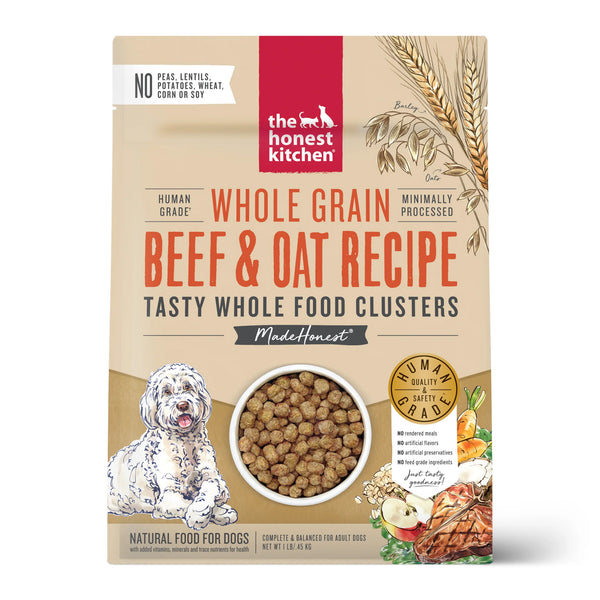The Honest Kitchen Whole Food Clusters - Whole Grain Beef & Oat Dog Food - Front Packaging