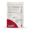 Detailed view of the ingredient list and guaranteed analysis, showcasing the single-ingredient, nutrient-rich content of these dehydrated beef liver treats.