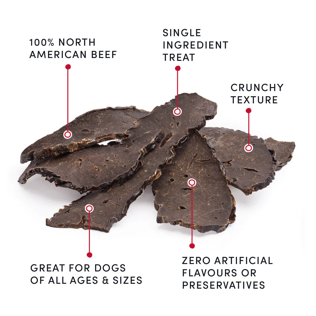 A zoomed-in image of Crumps - Traditional Liver Filets, showing the thinly sliced, crunchy beef liver pieces packed with protein and essential nutrients.
