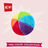 Fluff & Tuff Mini Beach Ball with "New" badge, a compact and colorful plush toy for small dogs, offering soft texture and big playtime excitement.