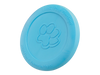 West Paw Zisc dog toy in blue - soft, pliable, and floatable.