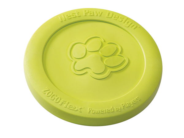 West Paw Zisc dog toy in green - made from eco-friendly Zogoflex® material.