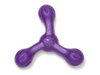 West Paw Skamp dog toy in purple, featuring a three-lobe shape for enhanced bounce and durability.