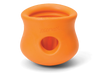 Close-up image of the West Paw Toppl toy in orange, emphasizing its bright color and unique design.