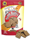 An image of the front of the Benny Bully Nutrimix Treats bag, highlighting the blend of beef liver, pumpkin, apple, banana, and sweet potato.