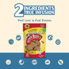 Graphic showing the benefits of using only two ingredients: beef liver and banana