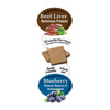 Close-up image of Benny Bullys - Beef Liver + Blueberry treats showing texture and quality.