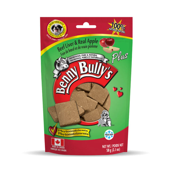 Front view of Benny Bullys - Beef Liver + Apple bag showcasing the product label.