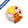 A pizza-themed snuffle mat with soft, textured fabric designed to engage dogs in interactive play and slow feeding.