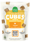"Front view of Open Farm Freeze-Dried Chicken Dog Treats bag showing branding"