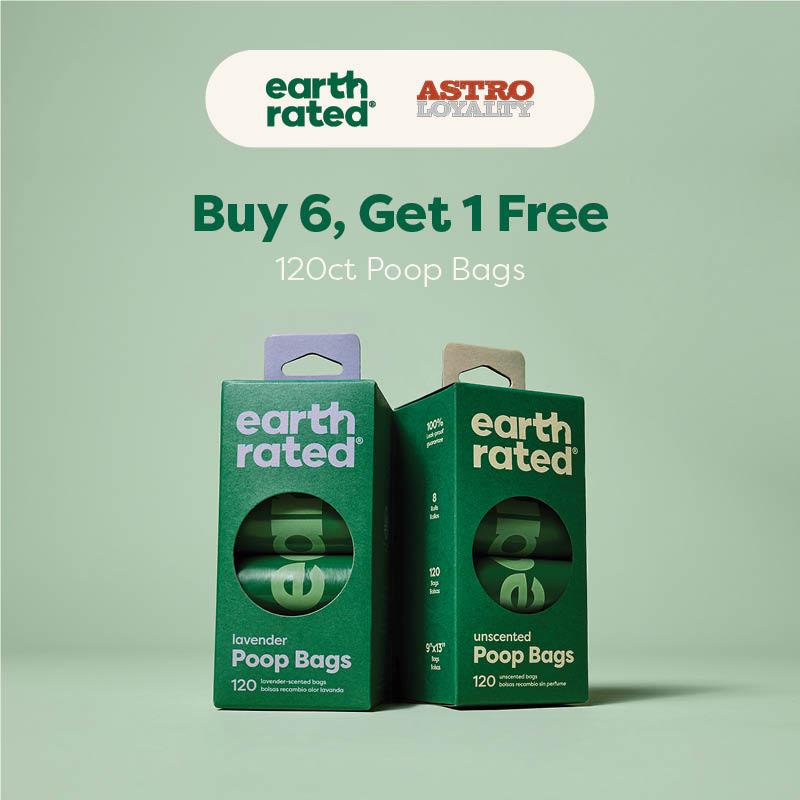 Two 8-pack boxes with a frequent buyer program sign, encouraging bulk purchases for savings.