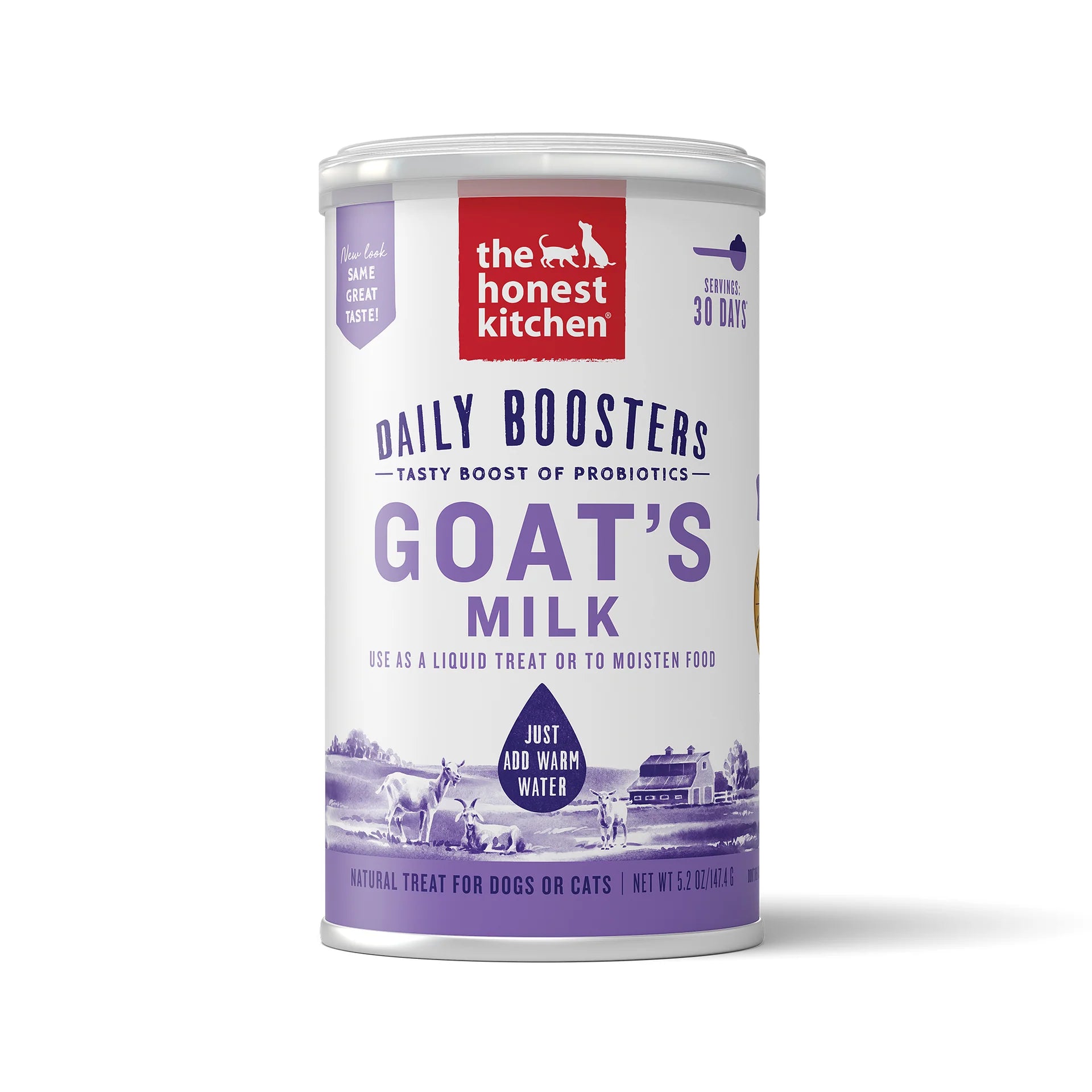 Front view of Honest Kitchen - Goat's Milk with Probiotic can showing the product label.