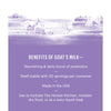 Image detailing the health benefits of goat's milk for dogs, including digestive support and immune health.