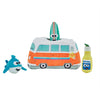 Outward Hound Hide A Surf Van dog puzzle toy with a surfboard, shark, and beer plush for interactive hide-and-seek play.