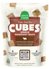 "Front view of Open Farm Freeze-Dried Lamb Liver Dog Treats bag showing branding"