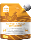 Image of the 12 oz Open Farm Chicken Bone Broth packaging, featuring the product label and nutritional highlights.