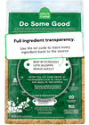 Back view of Open Farm Grain Free - Homestead Turkey & Chicken Dog Food bag displaying nutritional information and ingredient transparency.