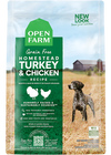 Front view of Open Farm Grain Free - Homestead Turkey & Chicken Dog Food bag showcasing premium, ethically sourced ingredients.