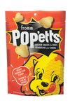 Front of the bag of Fromm Pop'etts - Kickin' Chicken Liver Cracker Snacks.