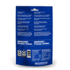 Back view of PureBites Freeze Dried Cheese Dog Treats bag, displaying nutritional information, ingredient list, and product benefits.